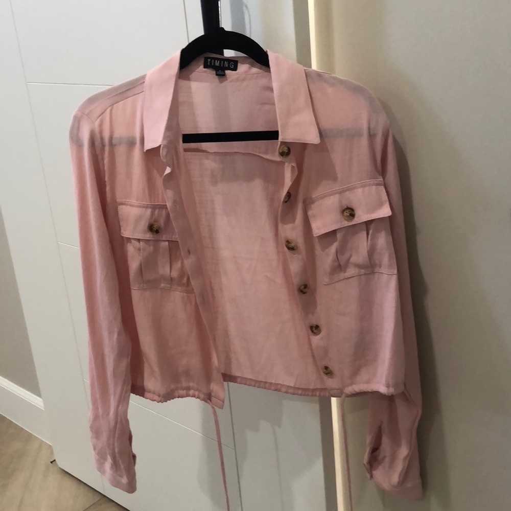 Light pink button down blouse